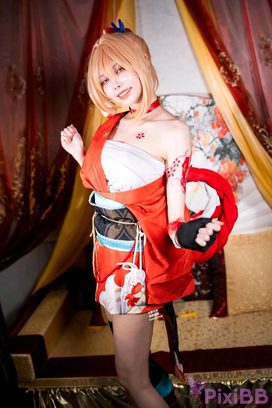 Cosplayer Haruka Yunxi Goldfish fireworks tonight viewing PixiBB.COM 051