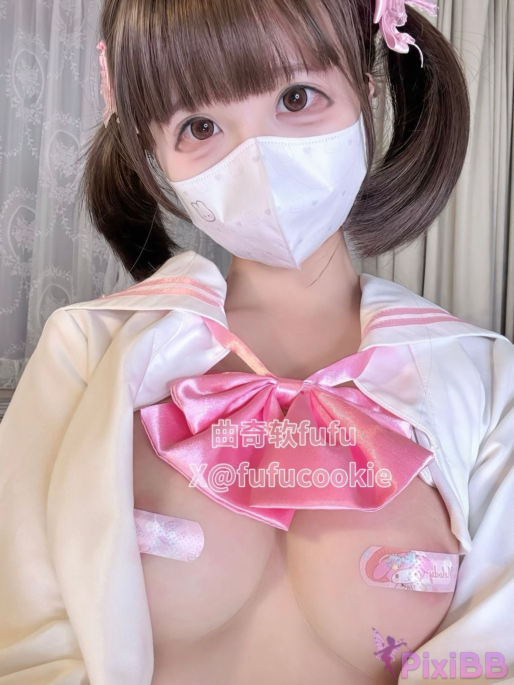 Cosplayer Cookie soft fufu white silk jk loli PixiBB.COM 004