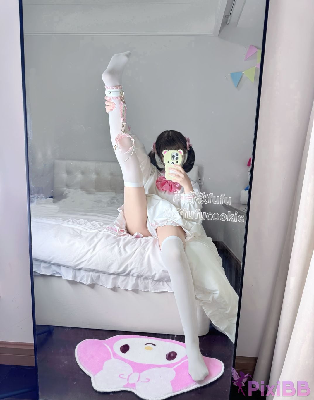 Cosplayer Cookie soft fufu white silk jk loli PixiBB.COM 016
