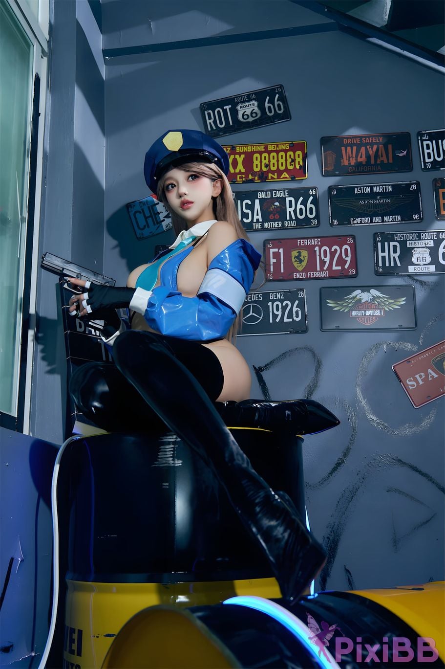 Cosplayer Expired rice noodles policewoman PixiBB.COM 038