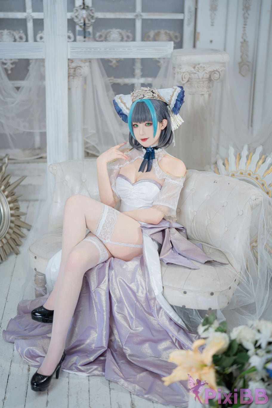 Cosplayer Fengjiang v azur lane cheshire vows dress PixiBB.COM 001