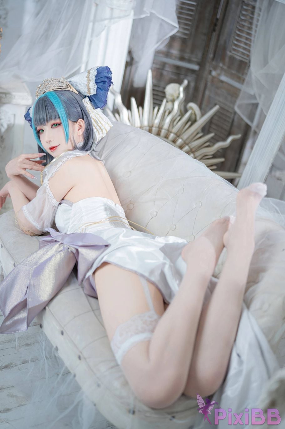 Cosplayer Fengjiang v azur lane cheshire vows dress PixiBB.COM 003