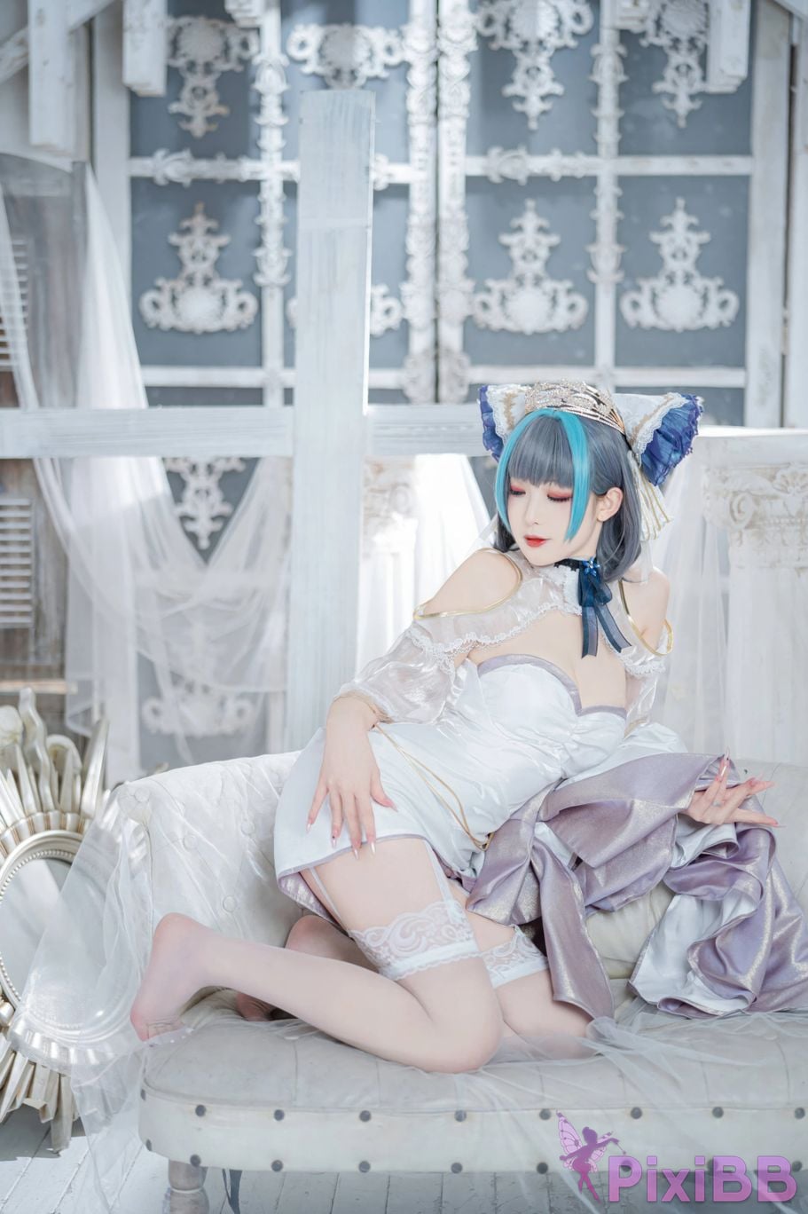 Cosplayer Fengjiang v azur lane cheshire vows dress PixiBB.COM 005