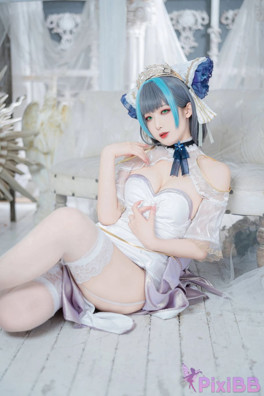 Cosplayer Fengjiang v azur lane cheshire vows dress PixiBB.COM 006