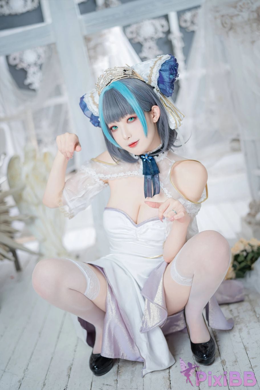 Cosplayer Fengjiang v azur lane cheshire vows dress PixiBB.COM 007