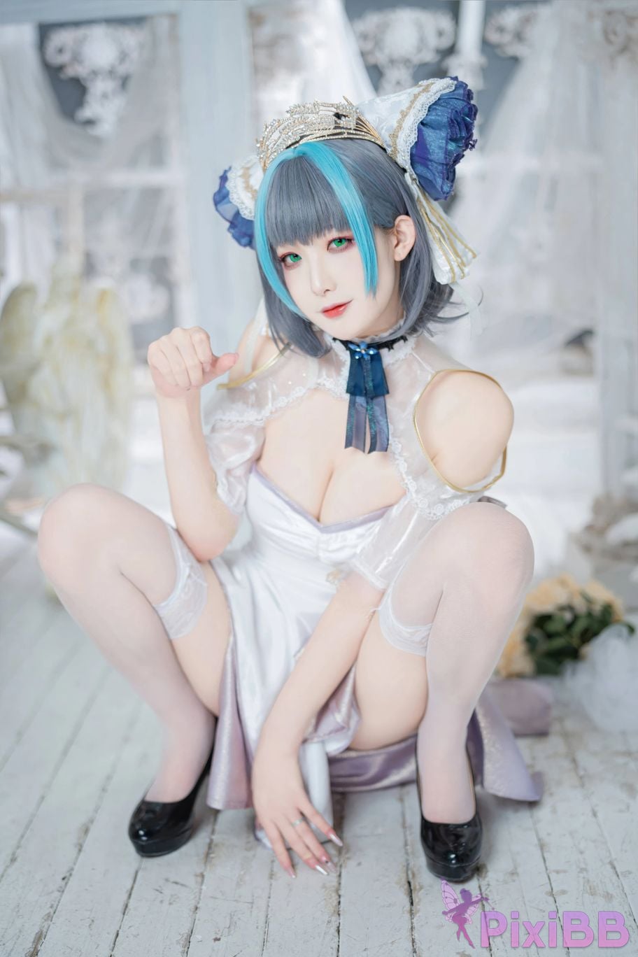 Cosplayer Fengjiang v azur lane cheshire vows dress PixiBB.COM 008