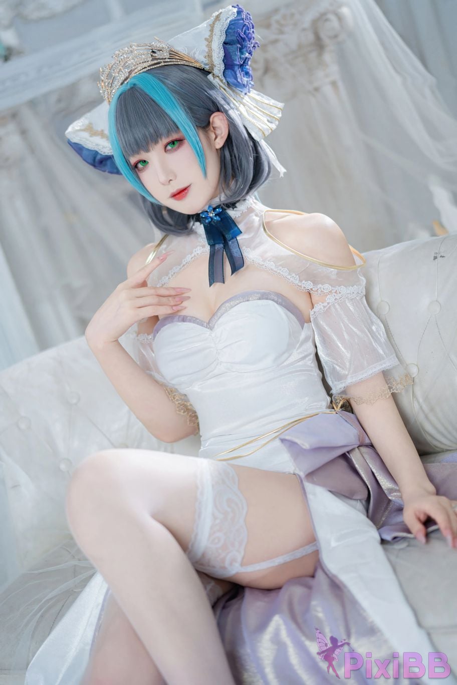 Cosplayer Fengjiang v azur lane cheshire vows dress PixiBB.COM 011