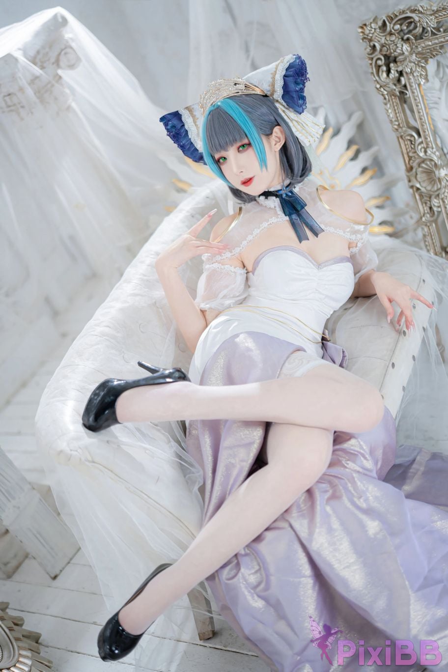 Cosplayer Fengjiang v azur lane cheshire vows dress PixiBB.COM 013