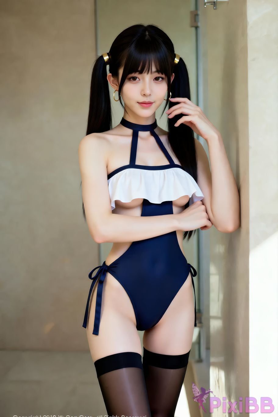 AIGirl pomelo sasa Black silk stockings PixiBB.COM 030