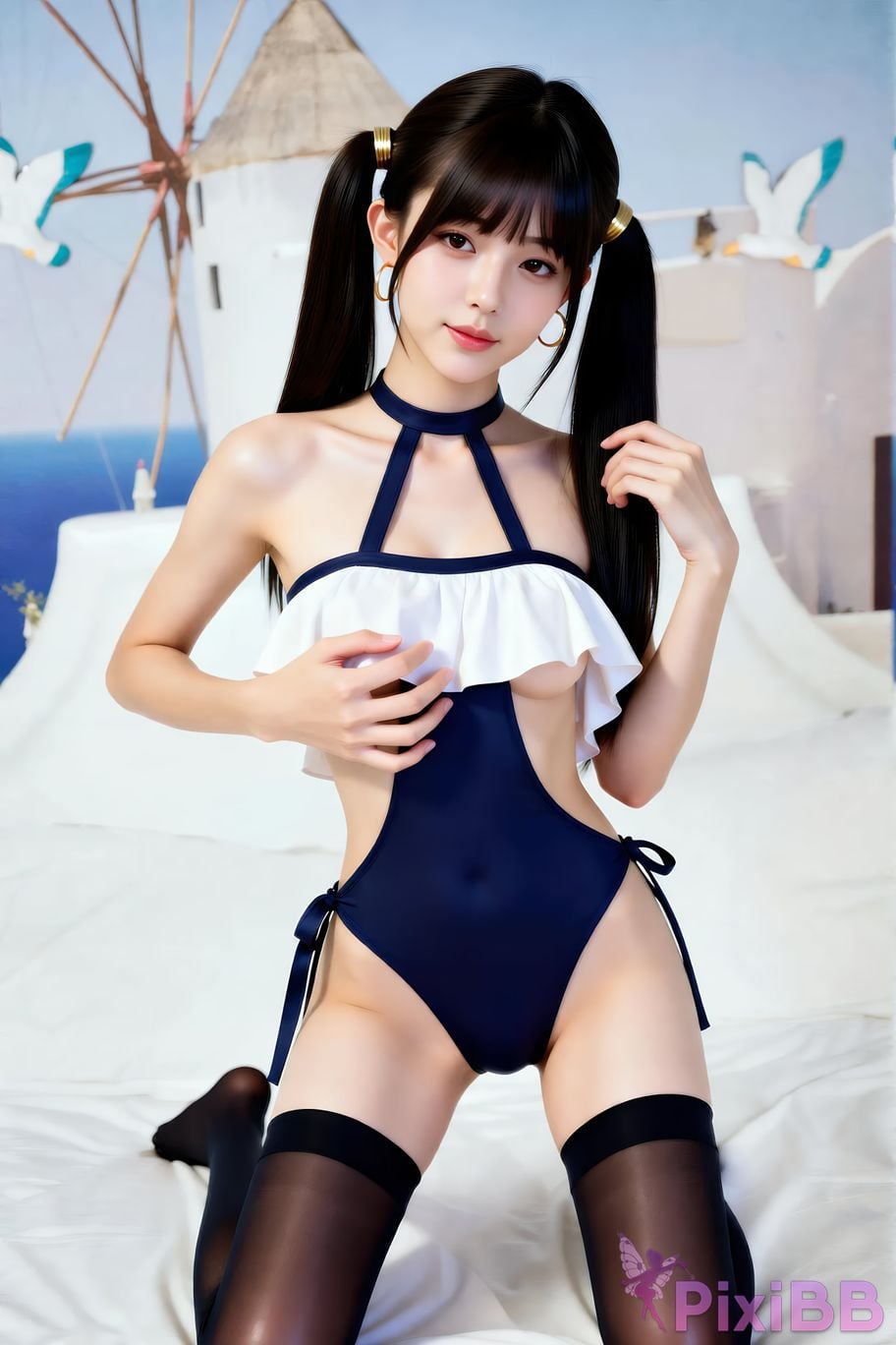 AIGirl pomelo sasa Black silk stockings PixiBB.COM 073