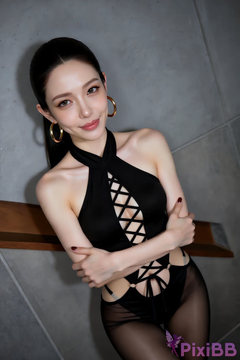 AIGirl Mimei Sexy black stockings PixiBB.COM 078