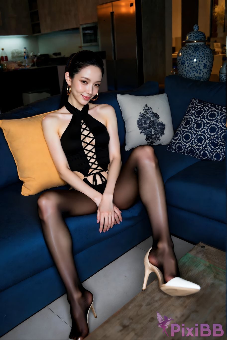 AIGirl Mimei Sexy black stockings PixiBB.COM 086