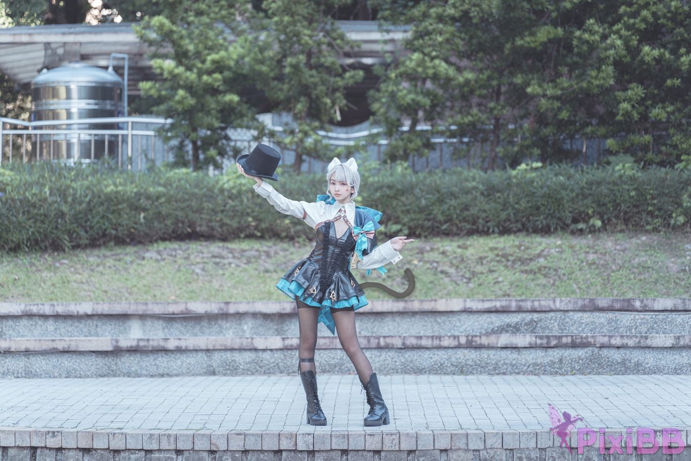 Cosplay Mu Momo Genshin Lin Ni Te De Se Qing Mo Shu outdoor PixiBB.COM 002