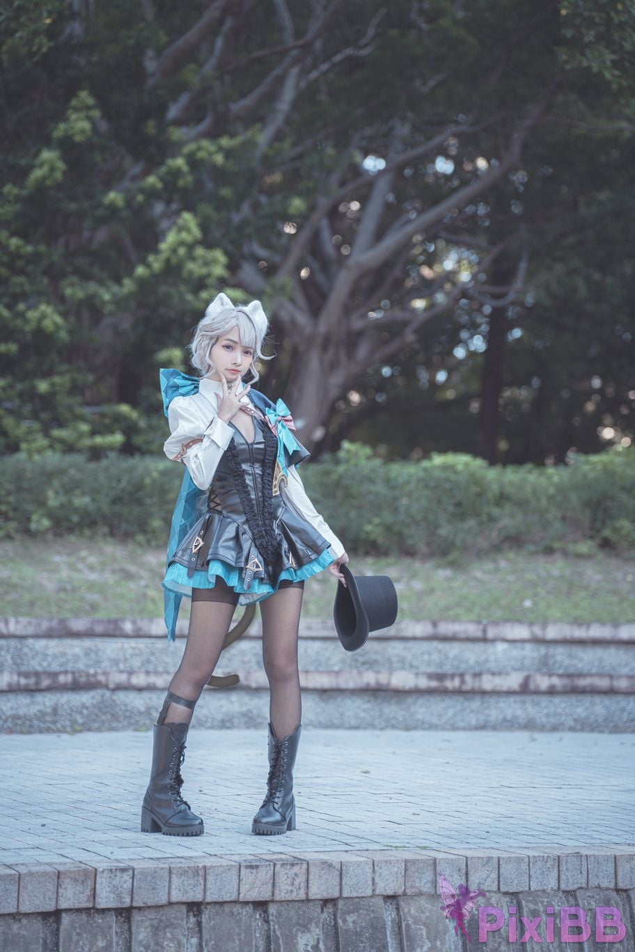 Cosplay Mu Momo Genshin Lin Ni Te De Se Qing Mo Shu outdoor PixiBB.COM 003