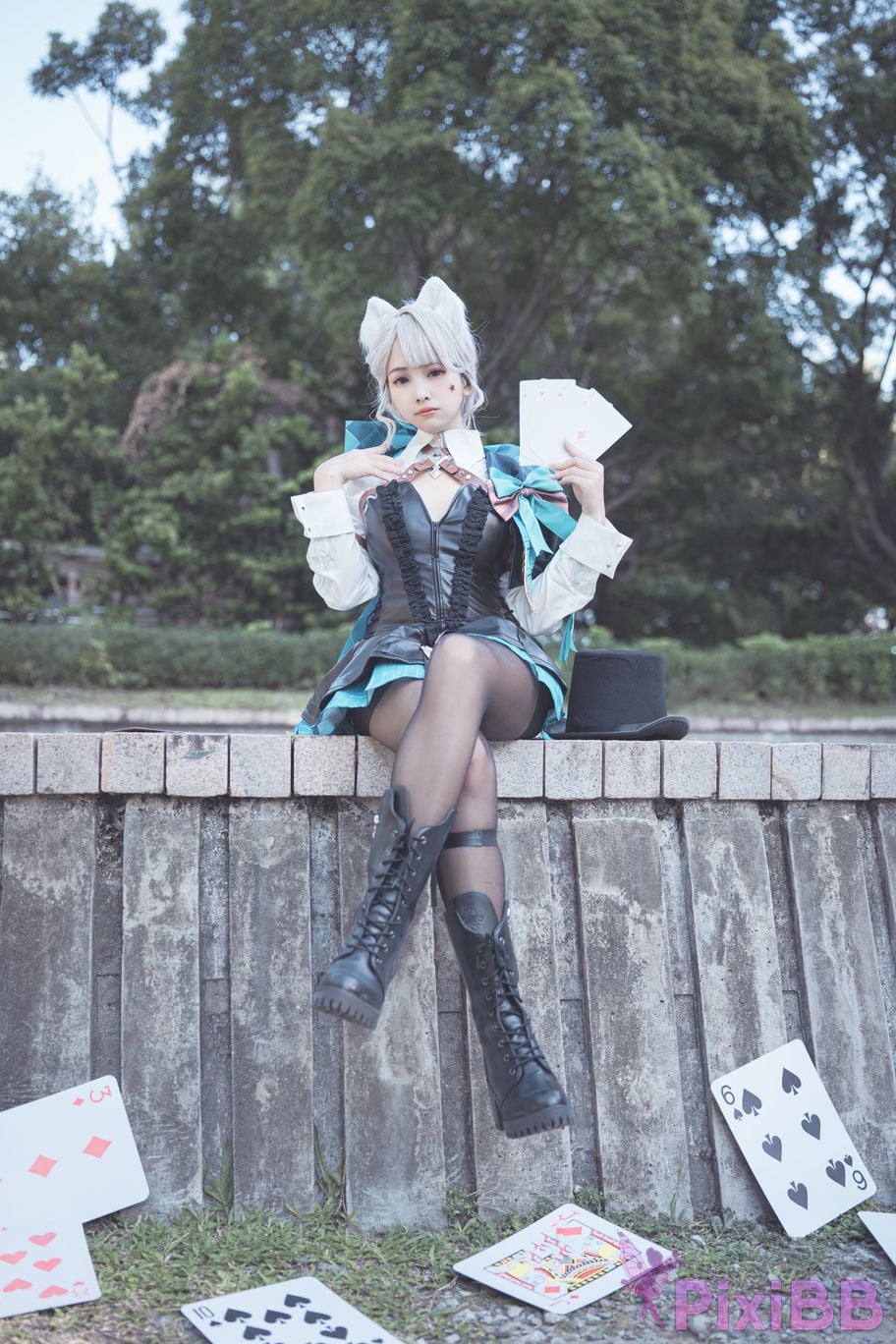 Cosplay Mu Momo Genshin Lin Ni Te De Se Qing Mo Shu outdoor PixiBB.COM 005
