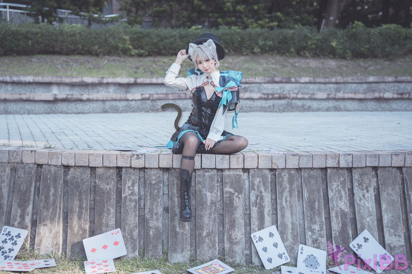 Cosplay Mu Momo Genshin Lin Ni Te De Se Qing Mo Shu outdoor PixiBB.COM 006
