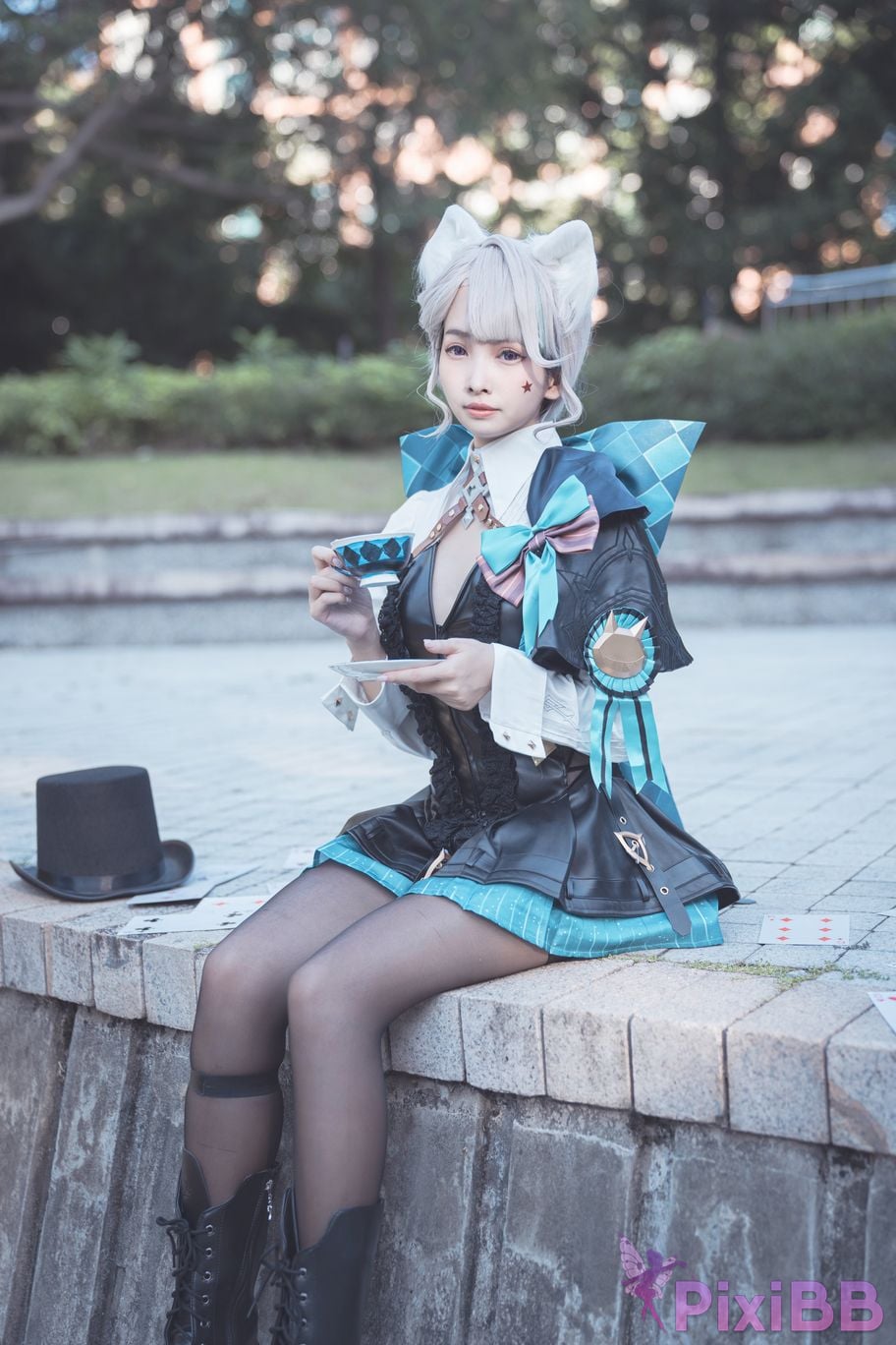 Cosplay Mu Momo Genshin Lin Ni Te De Se Qing Mo Shu outdoor PixiBB.COM 007