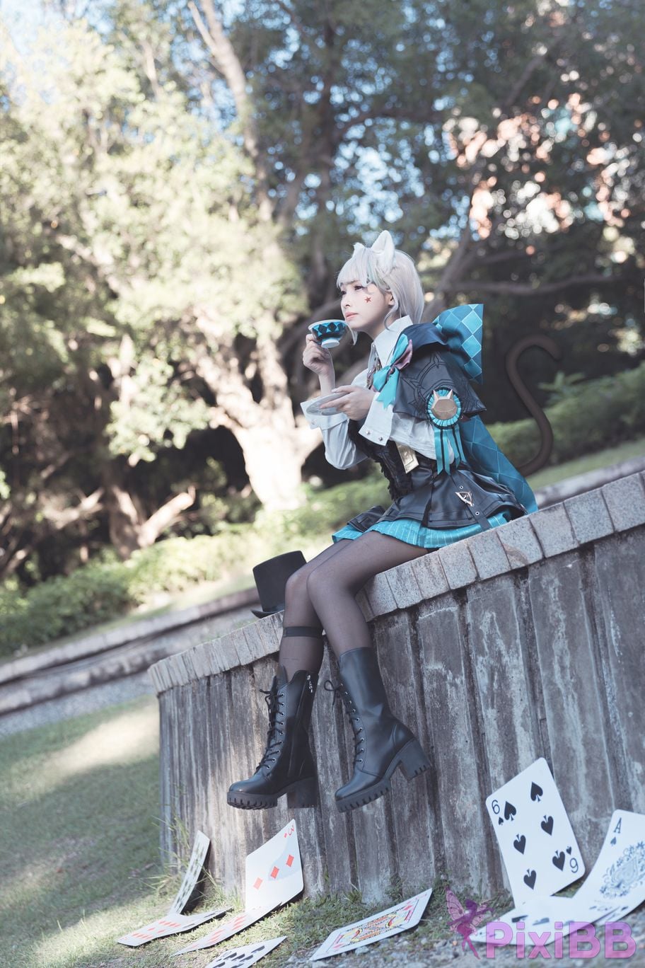 Cosplay Mu Momo Genshin Lin Ni Te De Se Qing Mo Shu outdoor PixiBB.COM 008