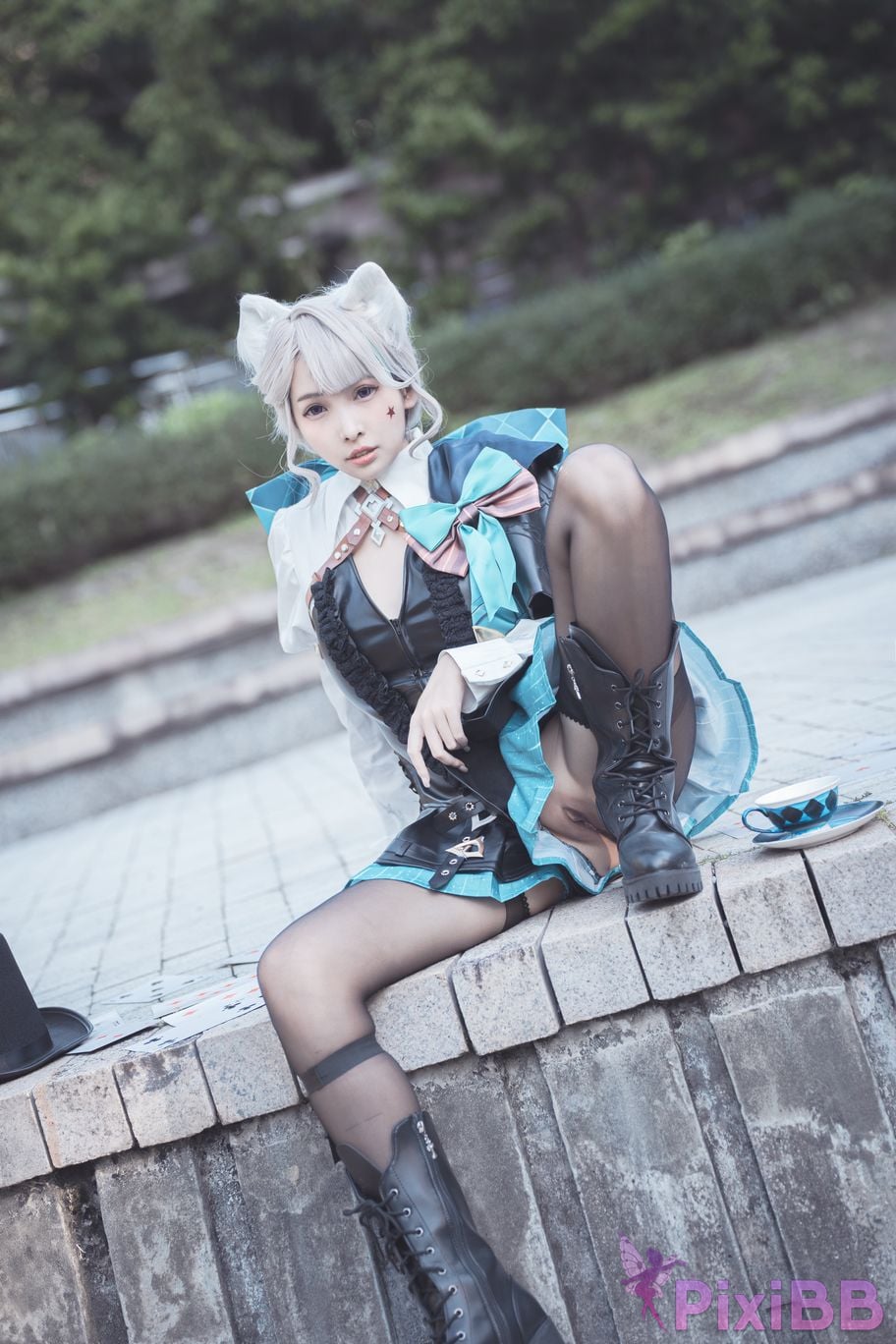 Cosplay Mu Momo Genshin Lin Ni Te De Se Qing Mo Shu outdoor PixiBB.COM 009