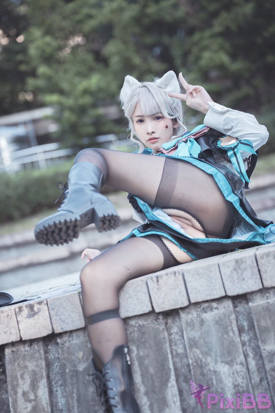 Cosplay Mu Momo Genshin Lin Ni Te De Se Qing Mo Shu outdoor PixiBB.COM 010