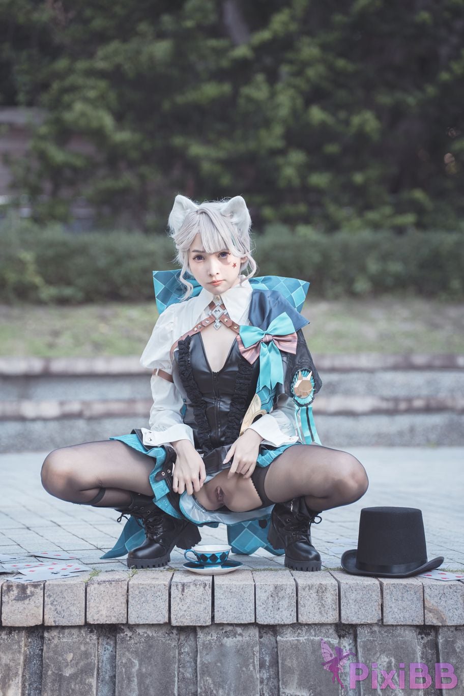 Cosplay Mu Momo Genshin Lin Ni Te De Se Qing Mo Shu outdoor PixiBB.COM 011