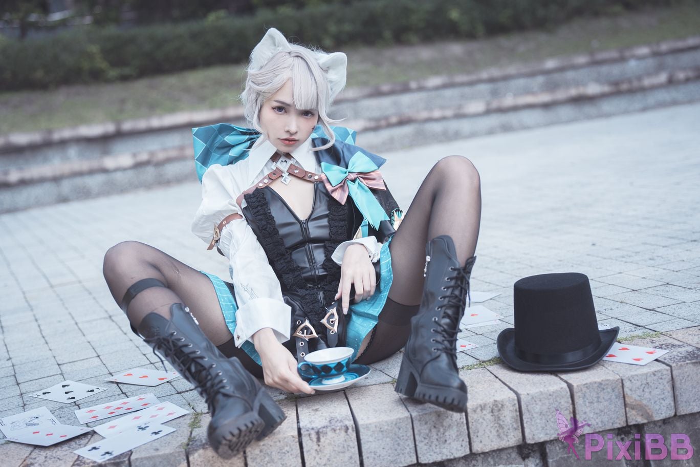 Cosplay Mu Momo Genshin Lin Ni Te De Se Qing Mo Shu outdoor PixiBB.COM 013