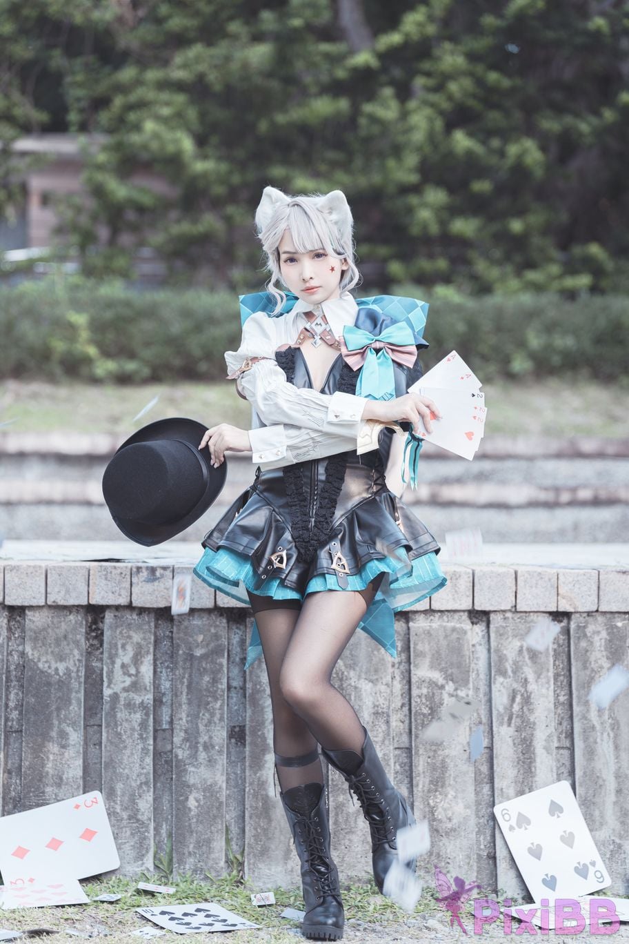 Cosplay Mu Momo Genshin Lin Ni Te De Se Qing Mo Shu outdoor PixiBB.COM 015