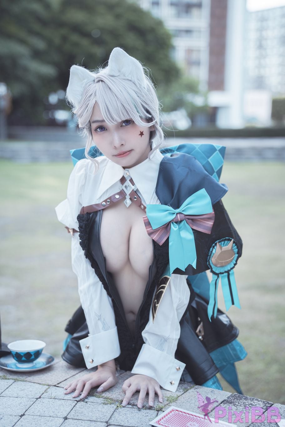 Cosplay Mu Momo Genshin Lin Ni Te De Se Qing Mo Shu outdoor PixiBB.COM 018