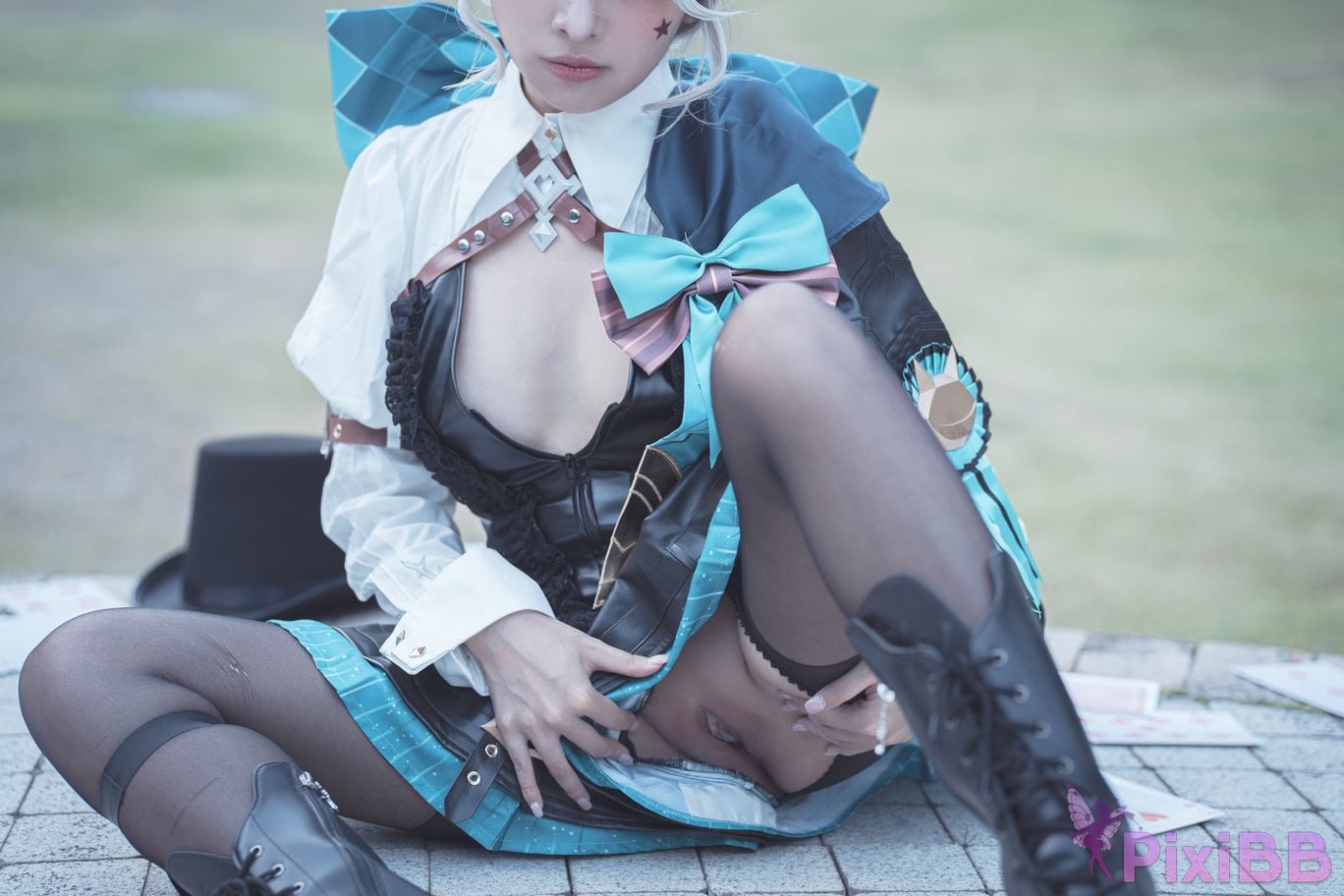Cosplay Mu Momo Genshin Lin Ni Te De Se Qing Mo Shu outdoor PixiBB.COM 020