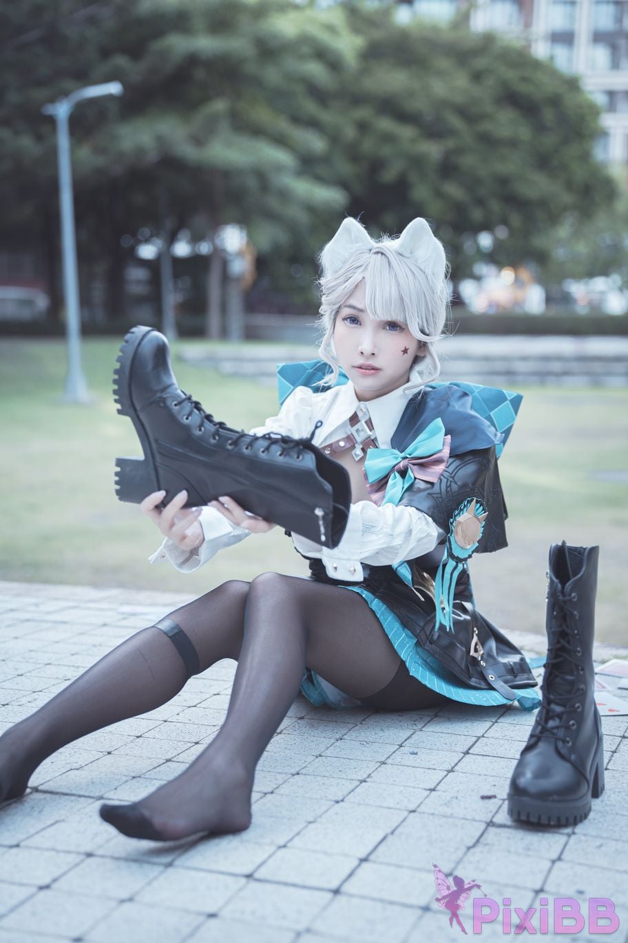 Cosplay Mu Momo Genshin Lin Ni Te De Se Qing Mo Shu outdoor PixiBB.COM 025