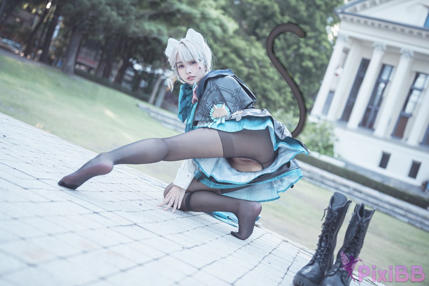 Cosplay Mu Momo Genshin Lin Ni Te De Se Qing Mo Shu outdoor PixiBB.COM 026