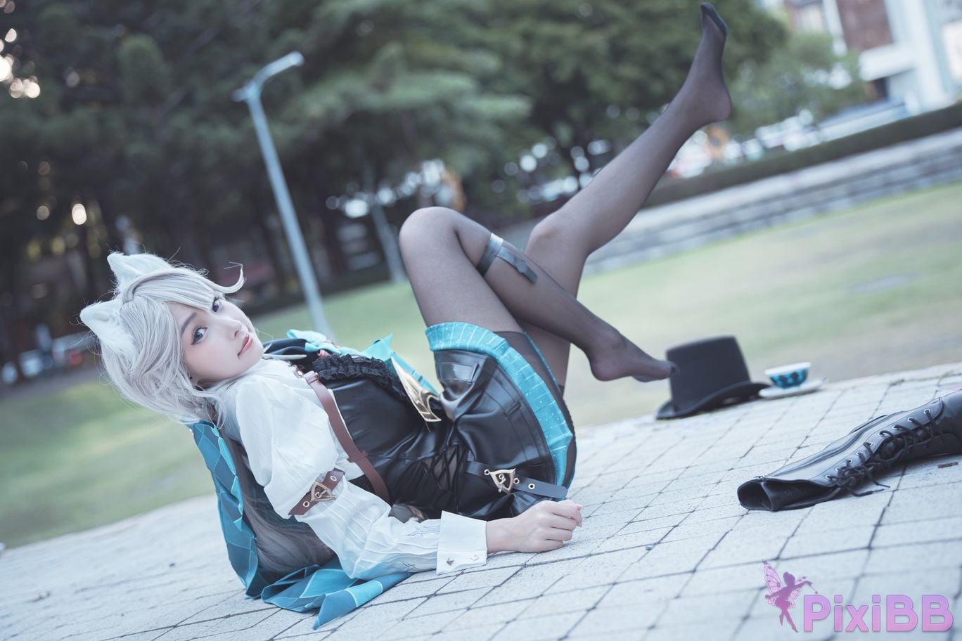 Cosplay Mu Momo Genshin Lin Ni Te De Se Qing Mo Shu outdoor PixiBB.COM 028