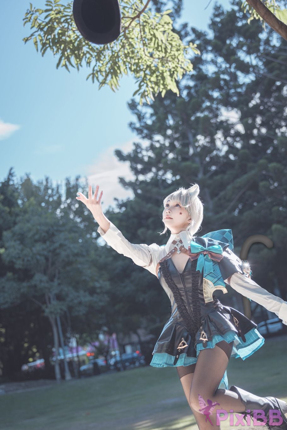 Cosplay Mu Momo Genshin Lin Ni Te De Se Qing Mo Shu outdoor PixiBB.COM 029