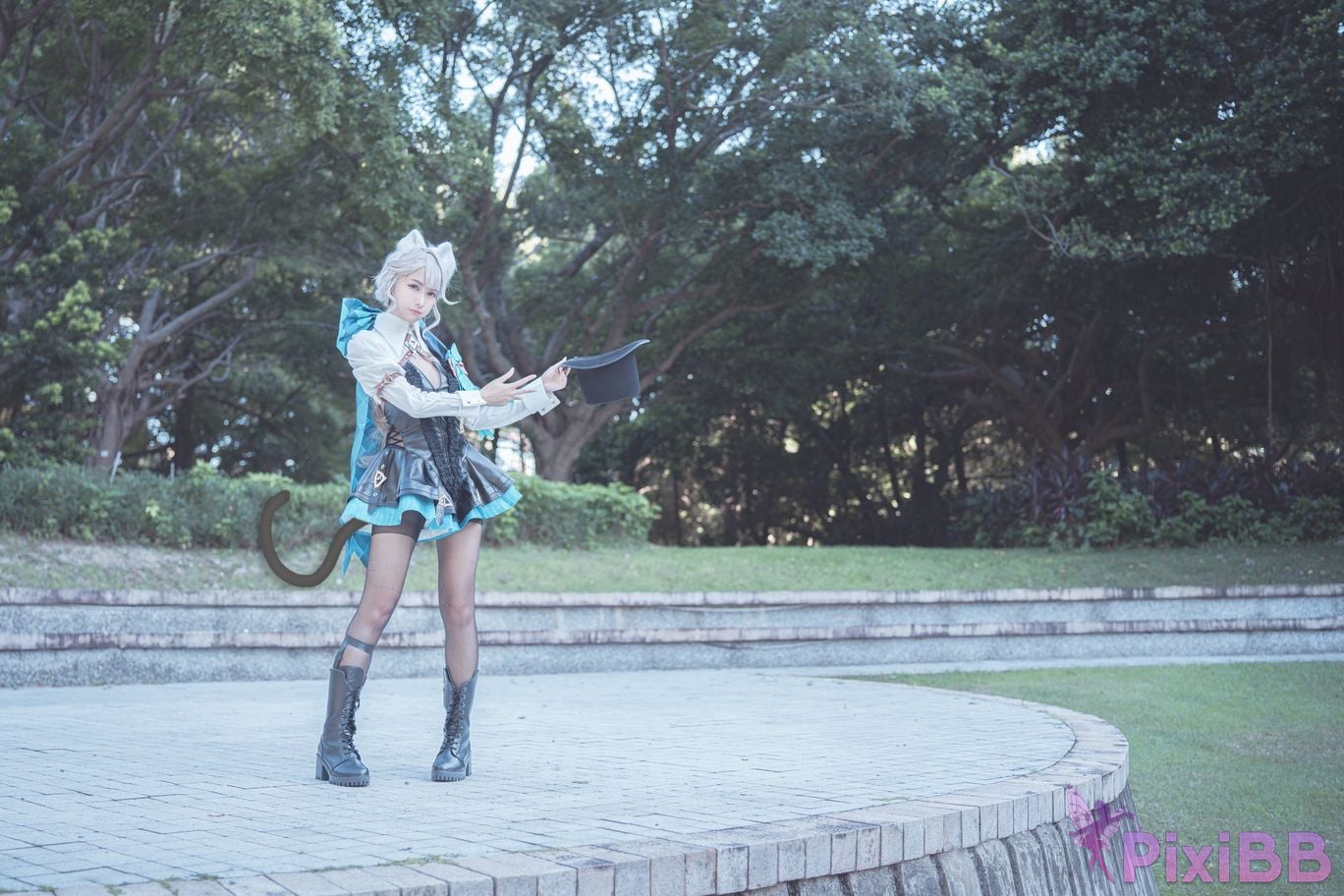 Cosplay Mu Momo Genshin Lin Ni Te De Se Qing Mo Shu outdoor PixiBB.COM 031