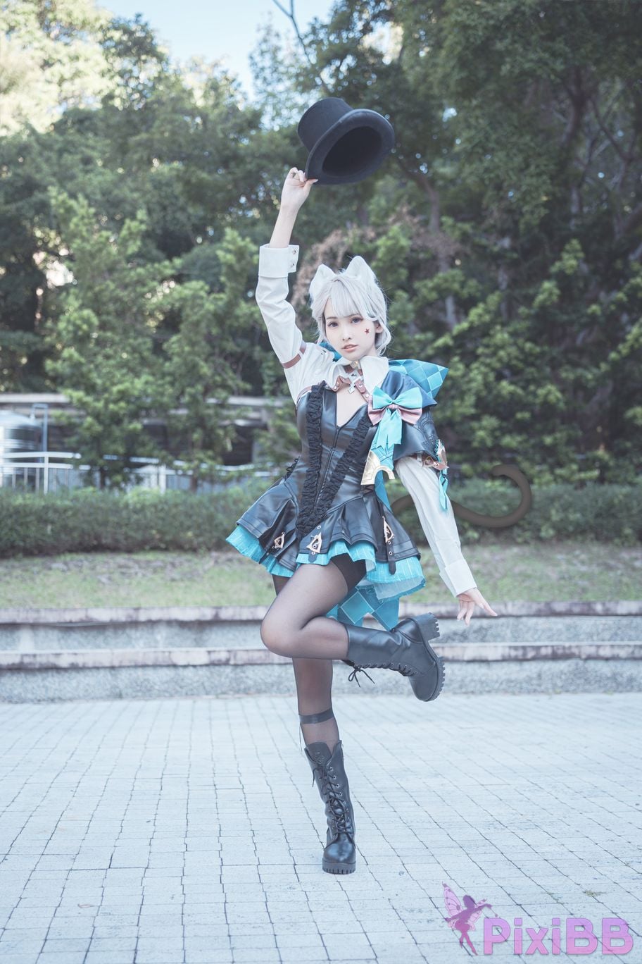 Cosplay Mu Momo Genshin Lin Ni Te De Se Qing Mo Shu outdoor PixiBB.COM 032