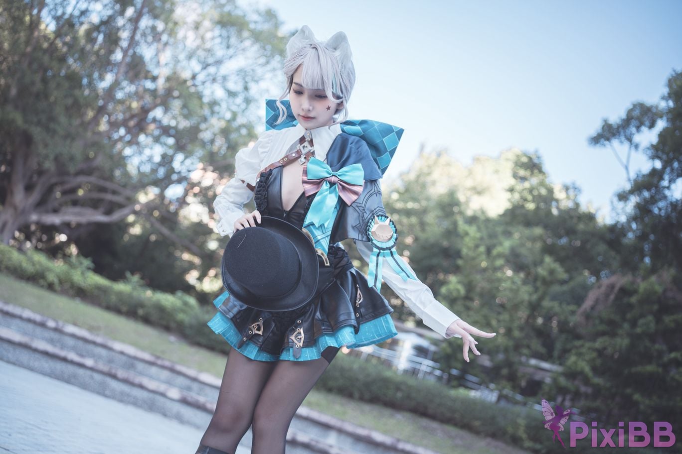 Cosplay Mu Momo Genshin Lin Ni Te De Se Qing Mo Shu outdoor PixiBB.COM 033