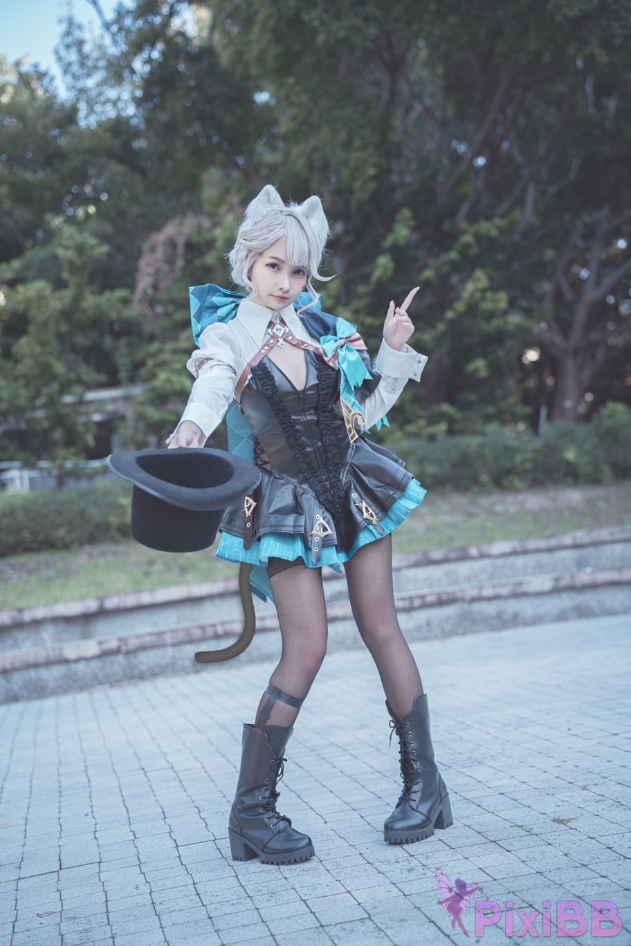 Cosplay Mu Momo Genshin Lin Ni Te De Se Qing Mo Shu outdoor PixiBB.COM 034