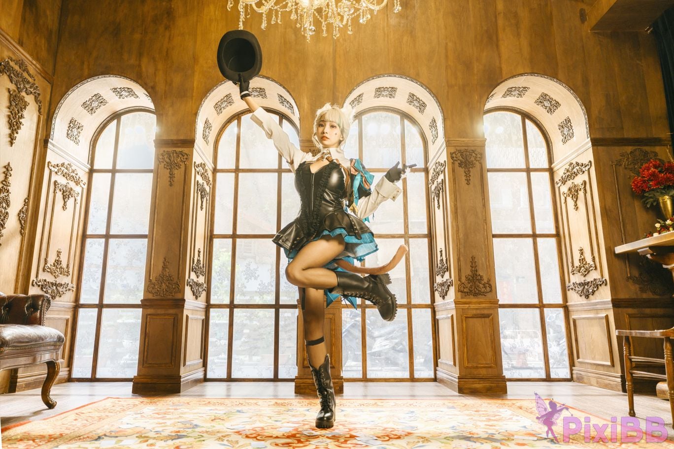 Cosplay Momo Genshin Lynettes Porn Magic Indoor PixiBB.COM 023