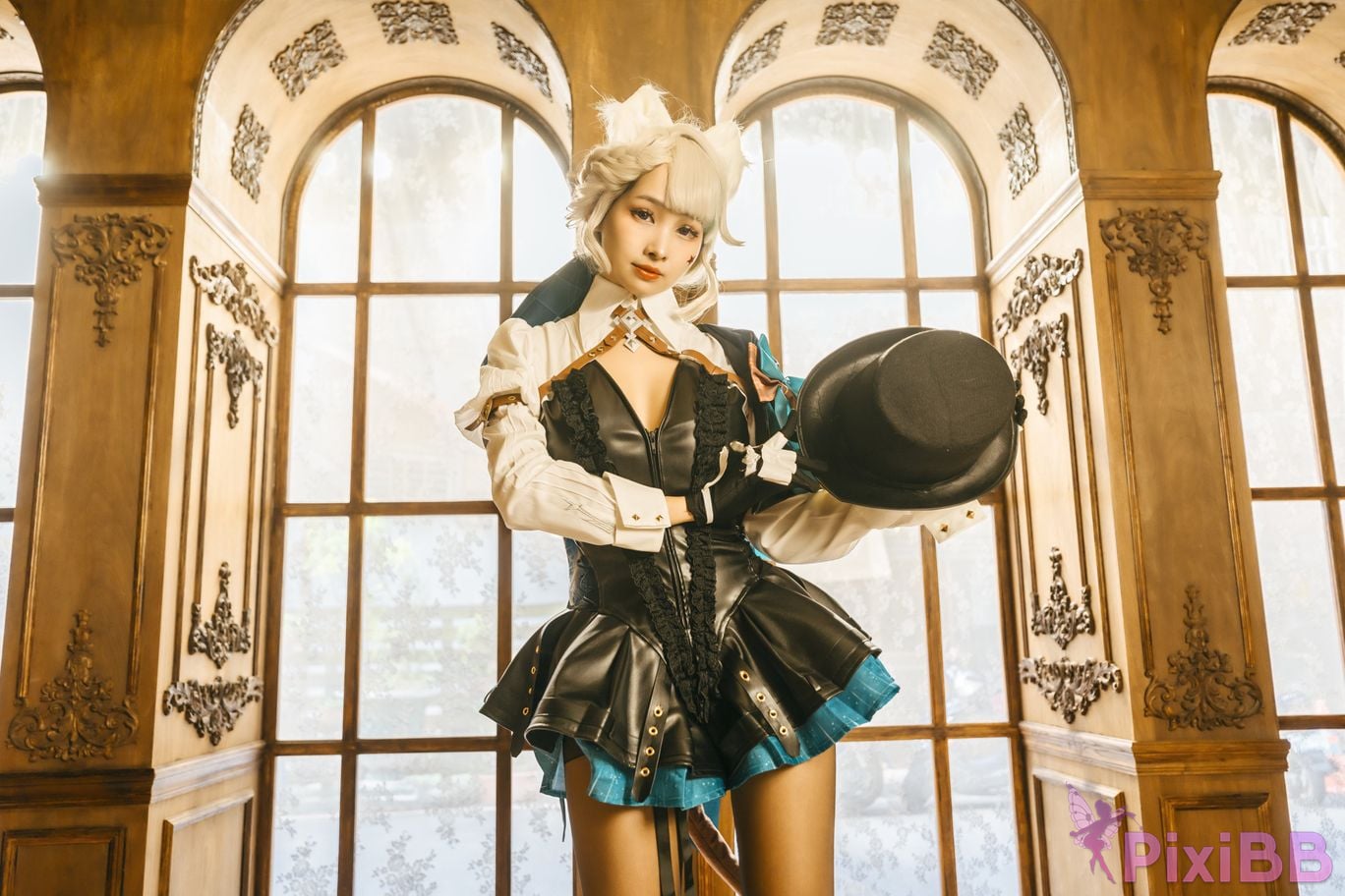 Cosplay Momo Genshin Lynettes Porn Magic Indoor PixiBB.COM 045