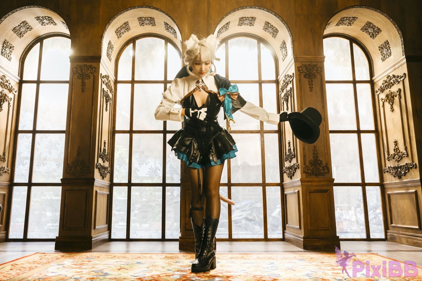 Cosplay Momo Genshin Lynettes Porn Magic Indoor PixiBB.COM 053