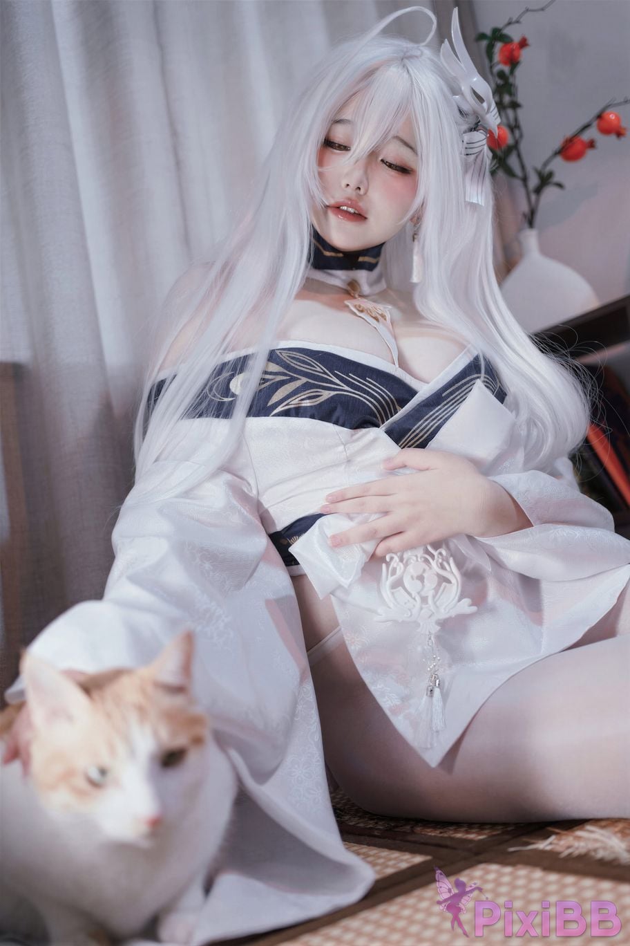 Cosplayer Ah Ban is very happy today azur lane Bai Feng kimono PixiBB.COM 010