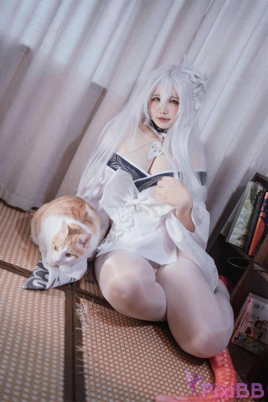 Cosplayer Ah Ban is very happy today azur lane Bai Feng kimono PixiBB.COM 011