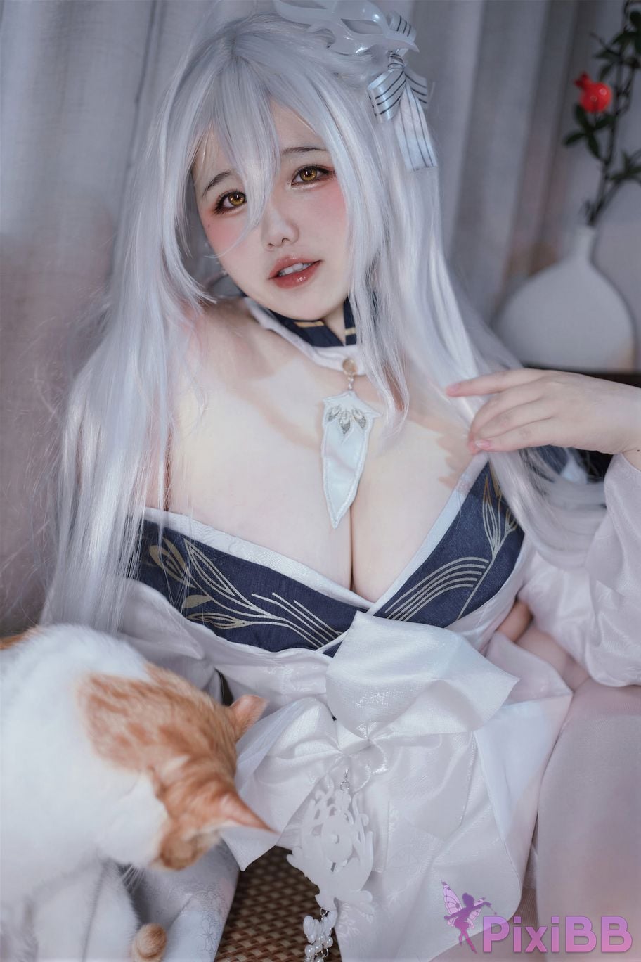Cosplayer Ah Ban is very happy today azur lane Bai Feng kimono PixiBB.COM 019