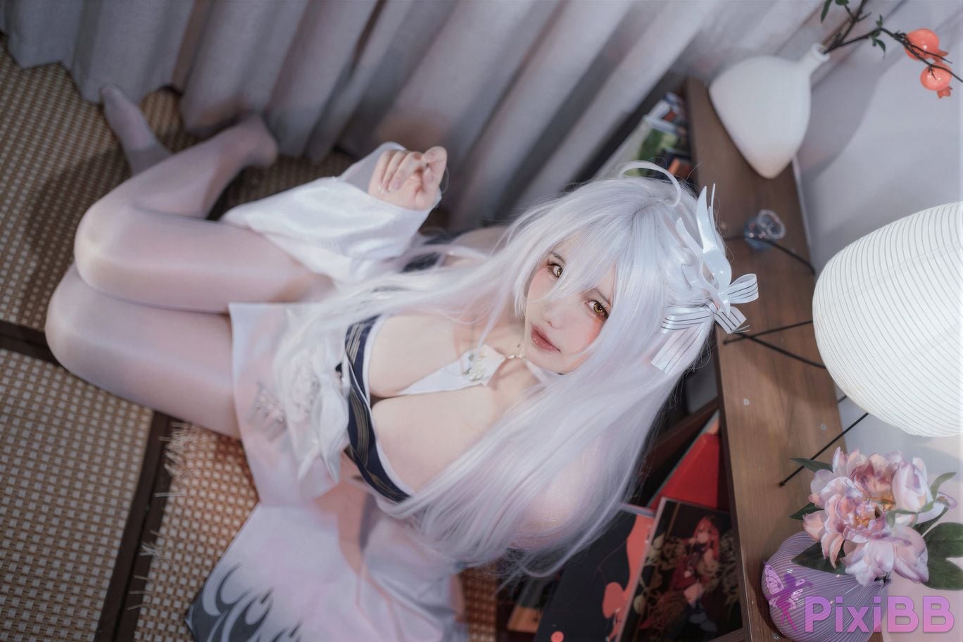 Cosplayer Ah Ban is very happy today azur lane Bai Feng kimono PixiBB.COM 029