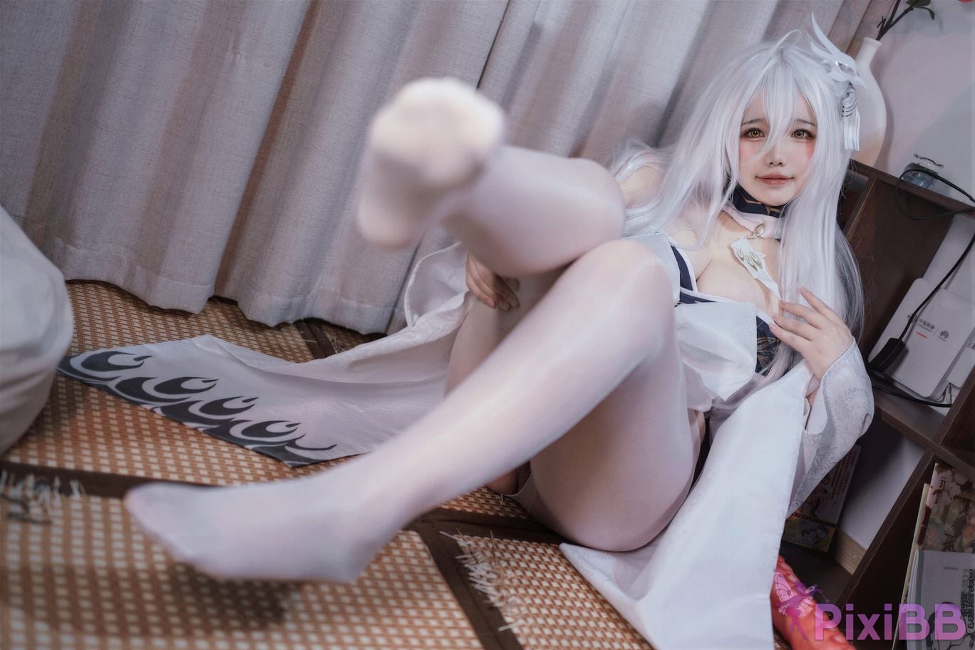 Cosplayer Ah Ban is very happy today azur lane Bai Feng kimono PixiBB.COM 030
