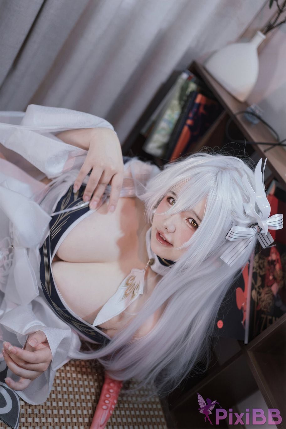 Cosplayer Ah Ban is very happy today azur lane Bai Feng kimono PixiBB.COM 032