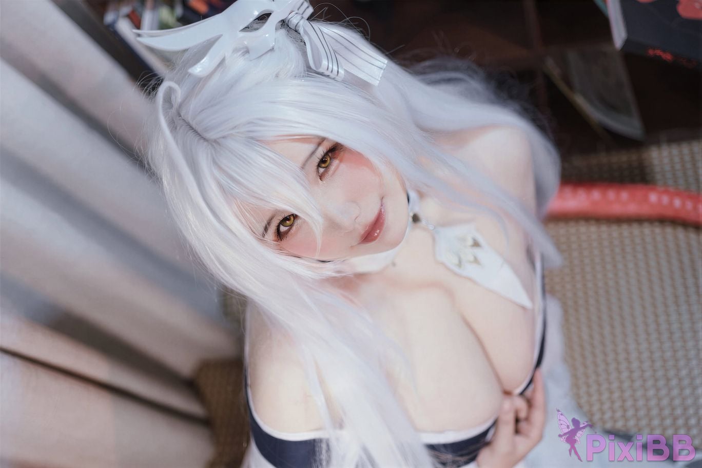 Cosplayer Ah Ban is very happy today azur lane Bai Feng kimono PixiBB.COM 035