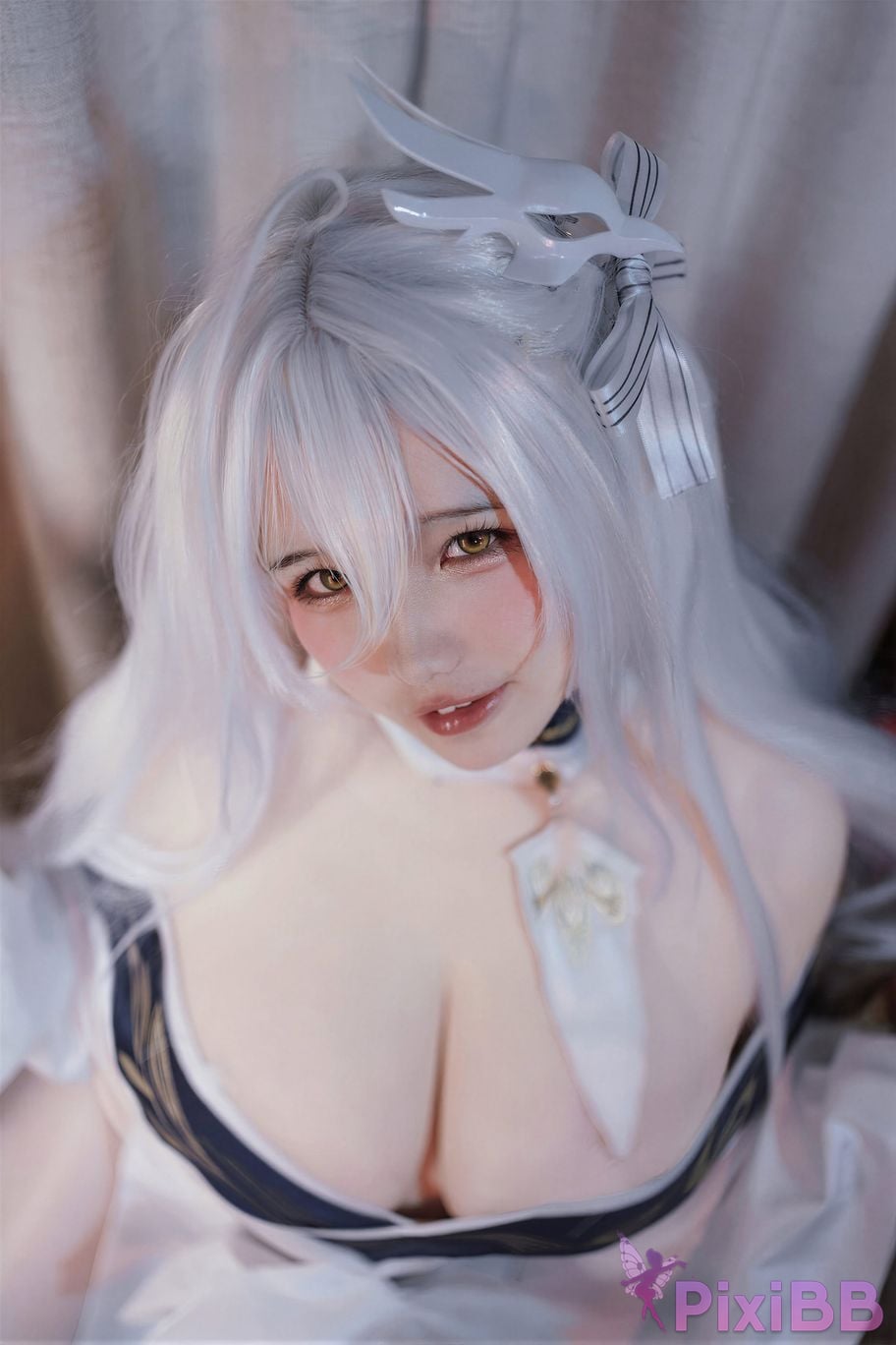 Cosplayer Ah Ban is very happy today azur lane Bai Feng kimono PixiBB.COM 036