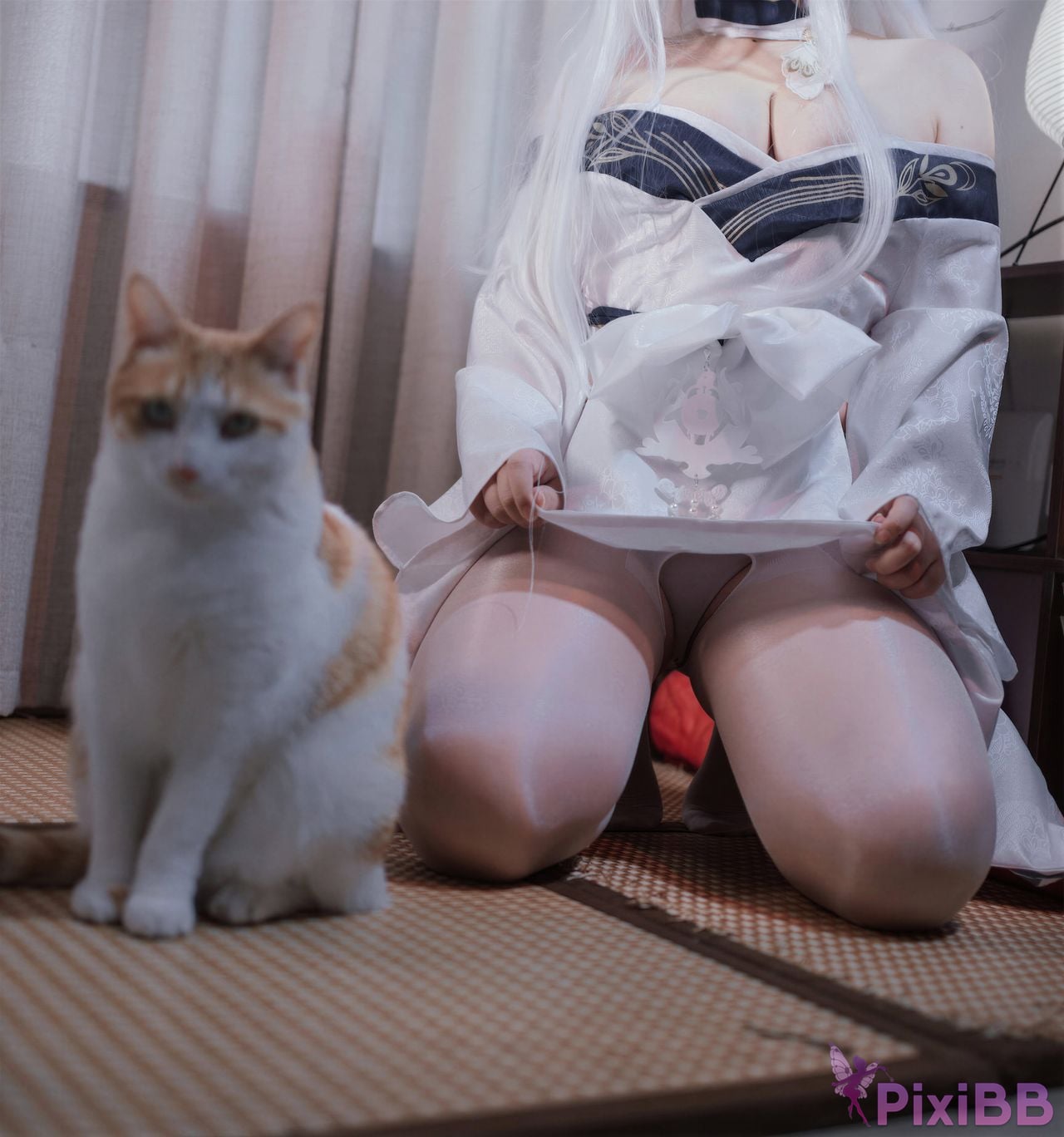 Cosplayer Ah Ban is very happy today azur lane Bai Feng kimono PixiBB.COM 037