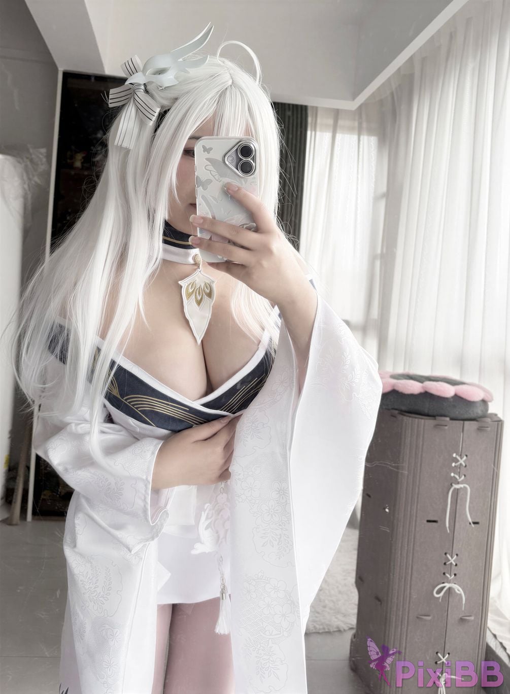 Cosplayer Ah Ban is very happy today azur lane Bai Feng kimono PixiBB.COM 041